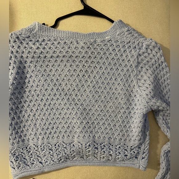 Blue crochet cardigan - Picture 3 of 3